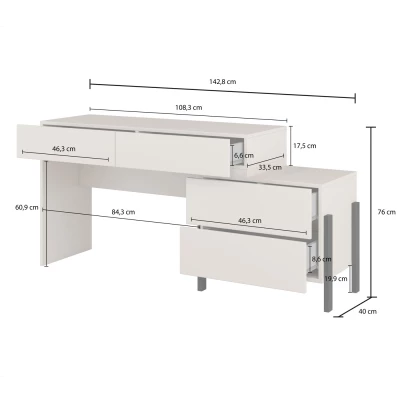 Psací stůl se šuplíky ADIS S - kašmír
