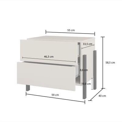 Noční stolek ADIS S - kašmír
