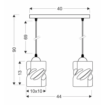 Závěsné osvětlení nad jídelní stůl FELIS - 2xE27, 60W, černé / kouřové sklo