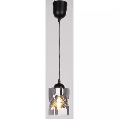 Moderní závěsné osvětlení FELIS - 1xE27, 60W, černé / kouřové sklo