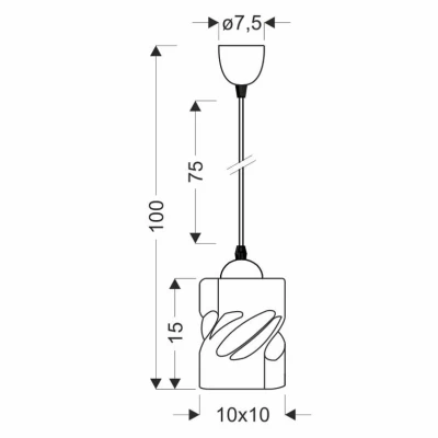 Moderní závěsné osvětlení FELIS - 1xE27, 60W, černé / kouřové sklo