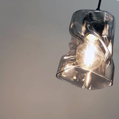 Moderní závěsné osvětlení FELIS - 1xE27, 60W, černé / kouřové sklo