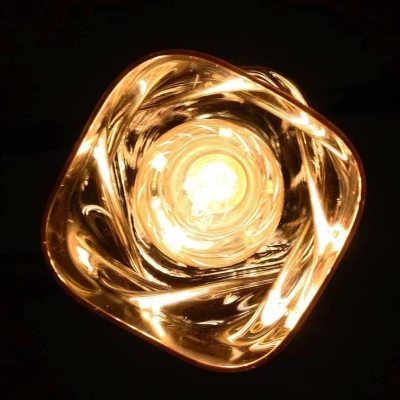 Moderní závěsné osvětlení FELIS - 1xE27, 60W, černé / jantarové sklo