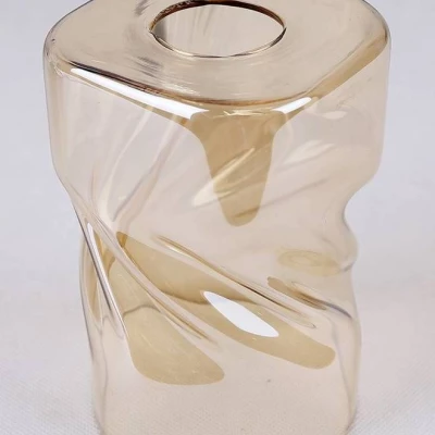 Moderní závěsné osvětlení FELIS - 1xE27, 60W, černé / jantarové sklo