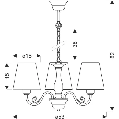 Závěsné osvětlení na řetězu FIREZ - 3xE27, 40W, bílé / šedé