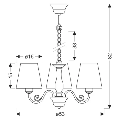 Závěsné osvětlení na řetězu FIREZ - 3xE27, 40W, bílé / šedé