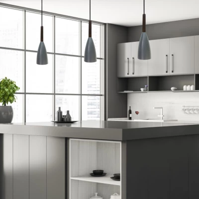 Moderní závěsné svítidlo FLEN 2 - 1xE27, 40W, šedé