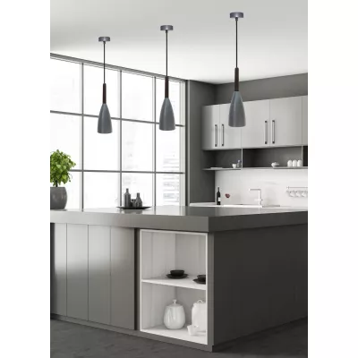 Moderní závěsné svítidlo FLEN 2 - 1xE27, 40W, šedé