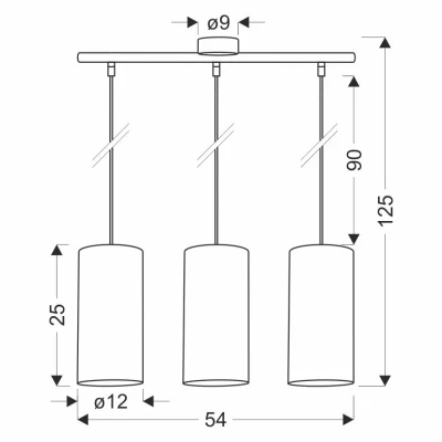 Ratanové závěsné osvětlení nad jídelní stůl FLERI - 3xE27, 60W, černé / béžové