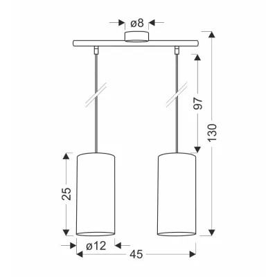 Ratanové závěsné osvětlení nad jídelní stůl FLERI - 2xE27, 60W, černé / béžové