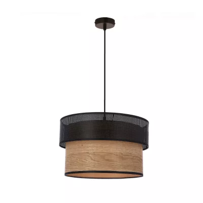 Skandinávské závěsné osvětlení FORNERO - 1xE27, 60W, černé / hnědé