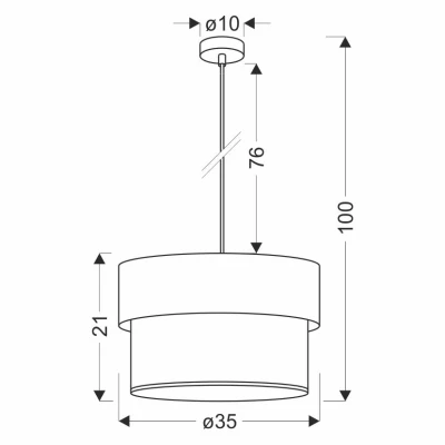 Skandinávské závěsné osvětlení FORNERO - 1xE27, 60W, černé / hnědé