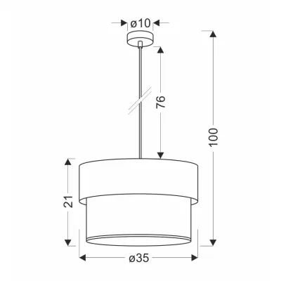 Skandinávské závěsné osvětlení FORNERO - 1xE27, 60W, černé / hnědé