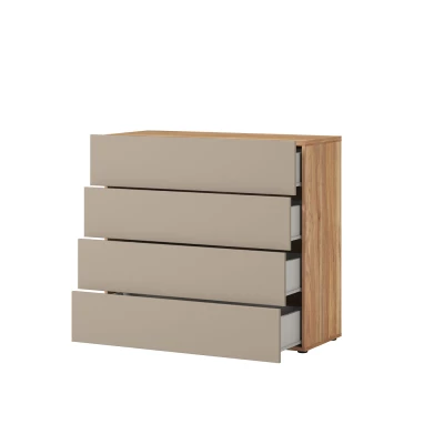 Šuplíková komoda NOAH - dub mauvella / béžová