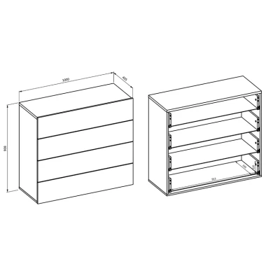 Šuplíková komoda NOAH - dub mauvella / béžová