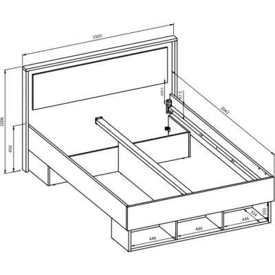 Manželská postel 140x200 NOAH - dub mauvella / béžová