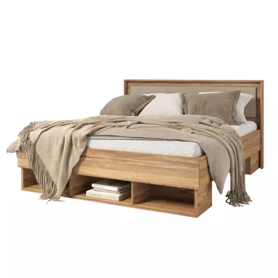 Manželská postel 180x200 NOAH - dub mauvella / béžová