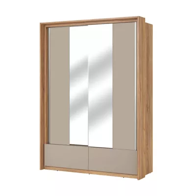 Šatní skříň 160 cm NOAH s posuvnými dveřmi - dub mauvella / béžová