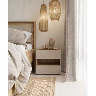 Noční stolek NOAH - dub mauvella / béžový