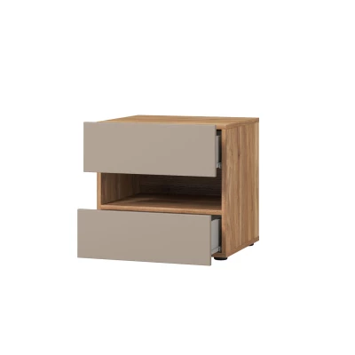 Noční stolek NOAH - dub mauvella / béžový
