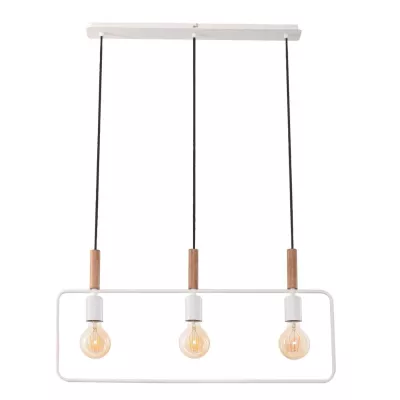 Závěsné světlo ve skandinávském stylu nad jídelní stůl FRAME - 3xE27, 60W, bílé