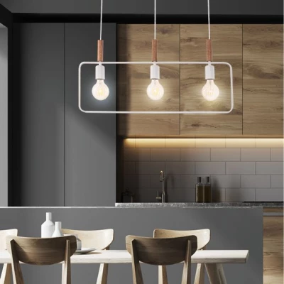 Závěsné světlo ve skandinávském stylu nad jídelní stůl FRAME - 3xE27, 60W, bílé