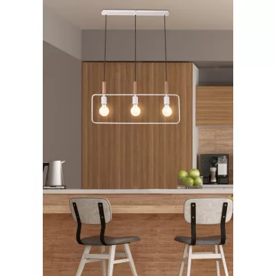Závěsné světlo ve skandinávském stylu nad jídelní stůl FRAME - 3xE27, 60W, bílé