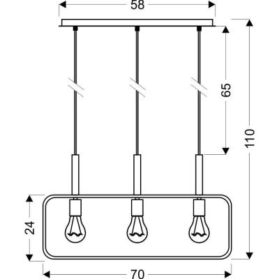 Závěsné světlo ve skandinávském stylu nad jídelní stůl FRAME - 3xE27, 60W, bílé