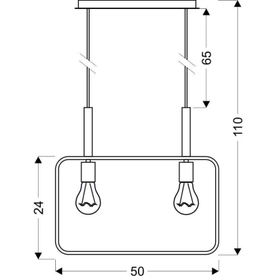 Závěsné světlo ve skandinávském stylu nad jídelní stůl FRAME - 2xE27, 60W, černé