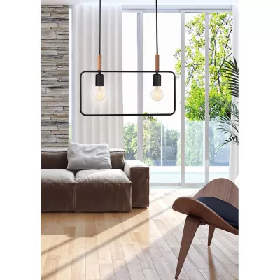 Závěsné světlo ve skandinávském stylu nad jídelní stůl FRAME - 2xE27, 60W, černé