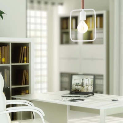 Závěsné osvětlení ve skandinávském stylu FRAME - 1xE27, 60W, bílé