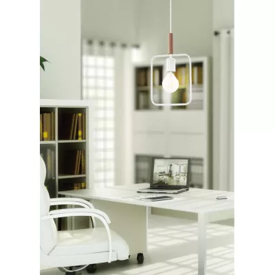 Závěsné osvětlení ve skandinávském stylu FRAME - 1xE27, 60W, bílé