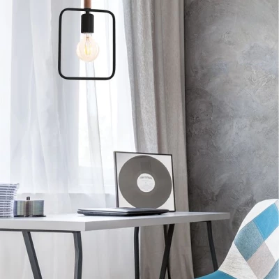 Závěsné osvětlení ve skandinávském stylu FRAME - 1xE27, 60W, černé