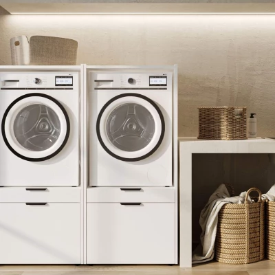 Koupelnová skříňka na pračku BRISEIDA - bílá