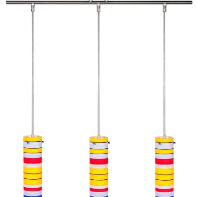 Závěsné osvětlení nad jídelní stůl FRESCO - 3xG9, 40W, stříbrné / různobarevné