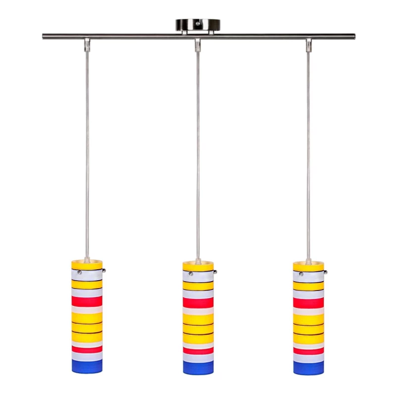 Závěsné osvětlení nad jídelní stůl FRESCO - 3xG9, 40W, stříbrné / různobarevné