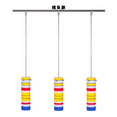 Závěsné osvětlení nad jídelní stůl FRESCO - 3xG9, 40W, stříbrné / různobarevné