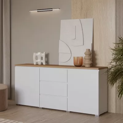 Kombinovaná komoda CAPRI - bílá / dub mauvella