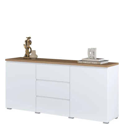 Kombinovaná komoda CAPRI - bílá / dub mauvella