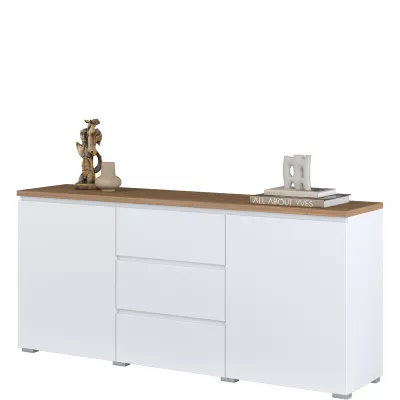 Kombinovaná komoda CAPRI - bílá / dub mauvella