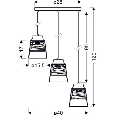 Moderní závěsné světlo FRESNO - 3xE27, 60W, černé / zlaté / čiré