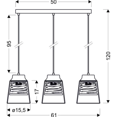 Moderní závěsné svítidlo FRESNO - 3xE27, 60W, černé / zlaté / čiré