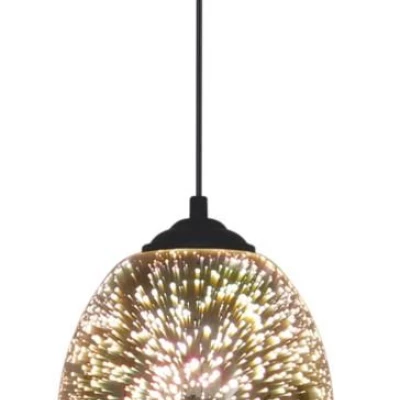 Designové závěsné osvětlení s 3D efektem GALACTIC - 1xE27, 60W, jantarové