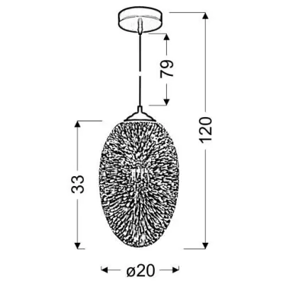 Designové závěsné osvětlení s 3D efektem GALACTIC - 1xE27, 60W, jantarové