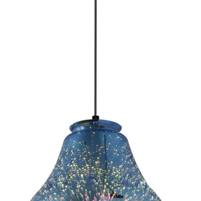 Závěsné designové světlo s 3D efektem GALACTIC - 1xE27, 60W, modré
