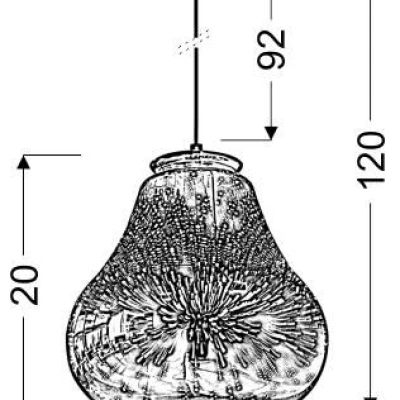 Závěsné designové světlo s 3D efektem GALACTIC - 1xE27, 60W, modré