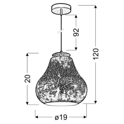 Závěsné designové světlo s 3D efektem GALACTIC - 1xE27, 60W, modré