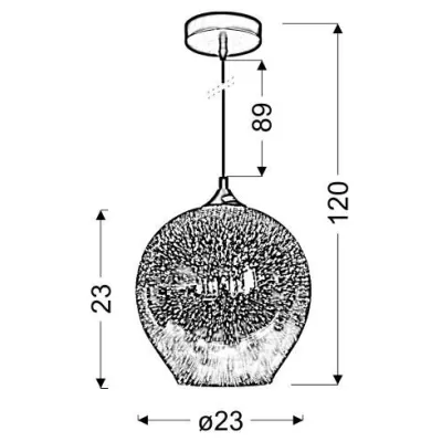 Závěsné designové svítidlo s 3D efektem GALACTIC - 1xE27, 60W, grafitové