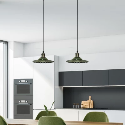 Závěsné art deco svítidlo GENEVA - 1xE27, 40W, antické zlaté / zelené
