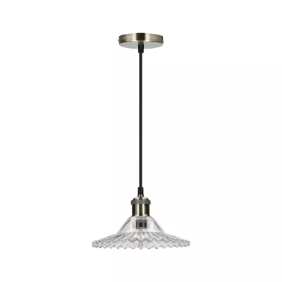 Závěsné art deco svítidlo GENEVA - 1xE27, 40W, antické zlaté / čiré